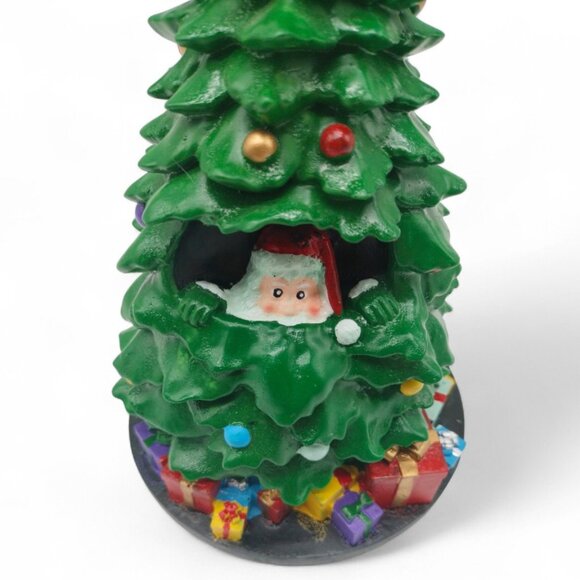 Christmas Tree Peek A Boo Santa Star LED Light 10.6" Table Center Ornament Decor - Picture 6 of 13